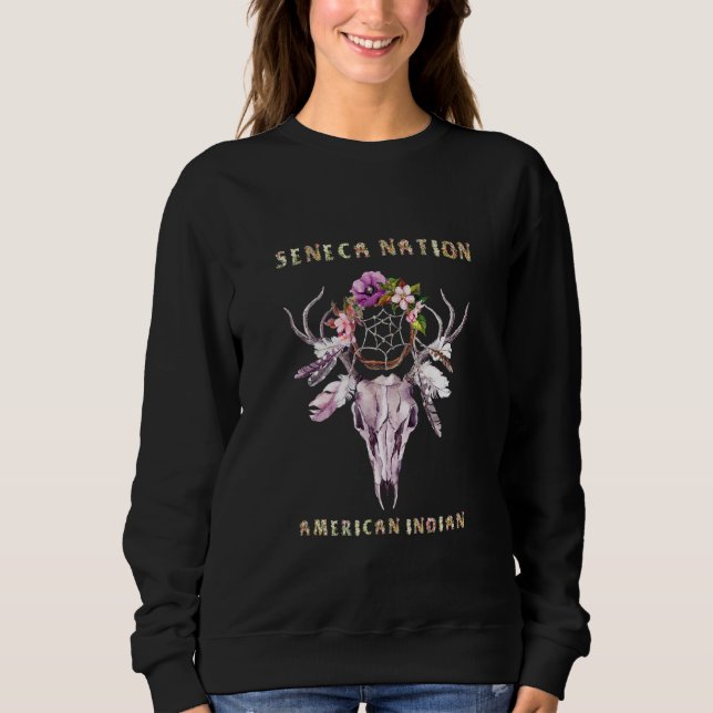 Seneca Nation Amerikanische Ureinwohner Tribe Boho Sweatshirt (Vorderseite)