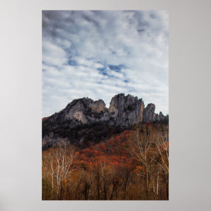 Seneca Rocks im Herbst, West Virginia Poster