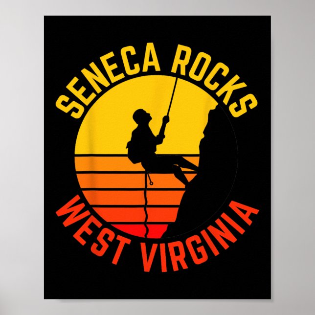 Seneca Rocks West Virginia Kletter-Retro-Cli Poster (Vorne)