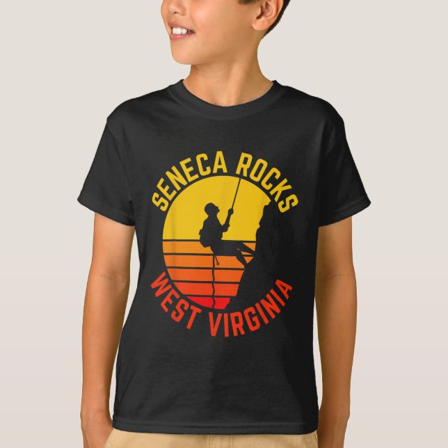 Seneca Rocks West Virginia Kletter-Retro-Cli T-Shirt (Vorderseite)