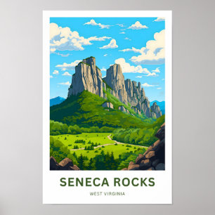 Seneca Rocks West Virginia Travel Print Poster