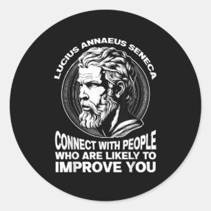 Seneca Stoic Philosopher Motivierend Selbst verbes Runder Aufkleber