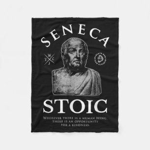 Seneca Zitat "Chancen für einen guten Geist" Stoik Fleecedecke