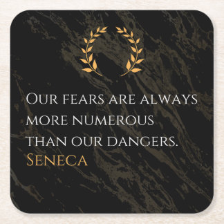 Senecas Erkenntnis: Ängste im Vergleich zu realen  Rechteckiger Pappuntersetzer