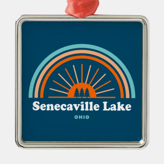 Senecaville Lake Ohio Rainbow Ornament Aus Metall (Vorne)
