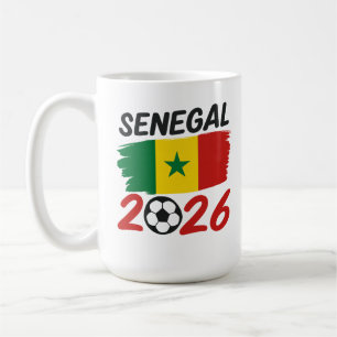 Senegal 2026 Fußball-Fan-Design mit Stern-Fußball Kaffeetasse
