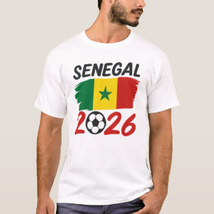 Senegal 2026 Fußball-Fan-Design mit Stern-Fußball T-Shirt