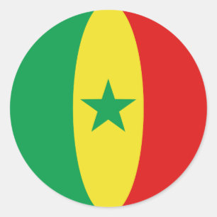 Senegal Fischaugen-Flaggen-Aufkleber Runder Aufkleber