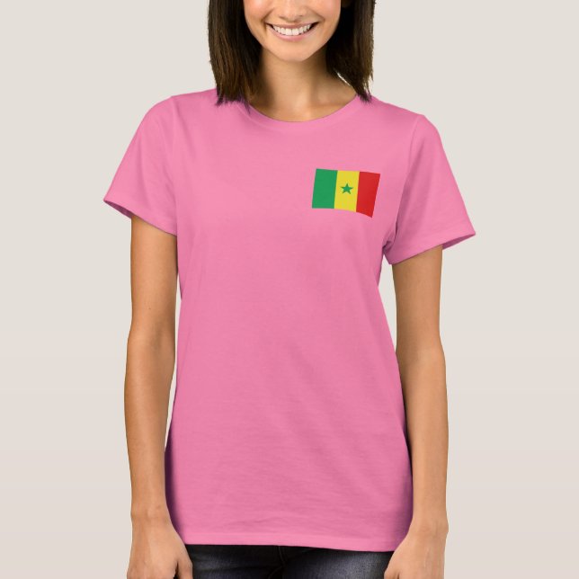 Senegal Flag and Map dk T-Shirt (Vorderseite)