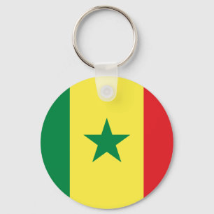 Senegal Flag Button Schlüsselanhänger