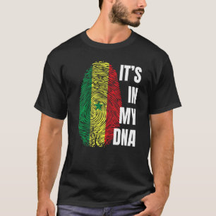 Senegal Flag DNA Fingerprint Schwarze Geschichte M T-Shirt