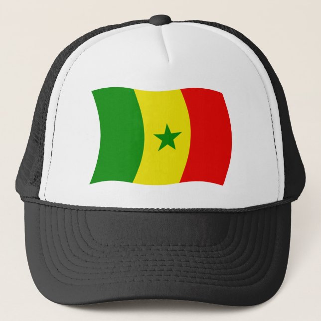 Senegal Flag Hat Truckerkappe (Vorderseite)