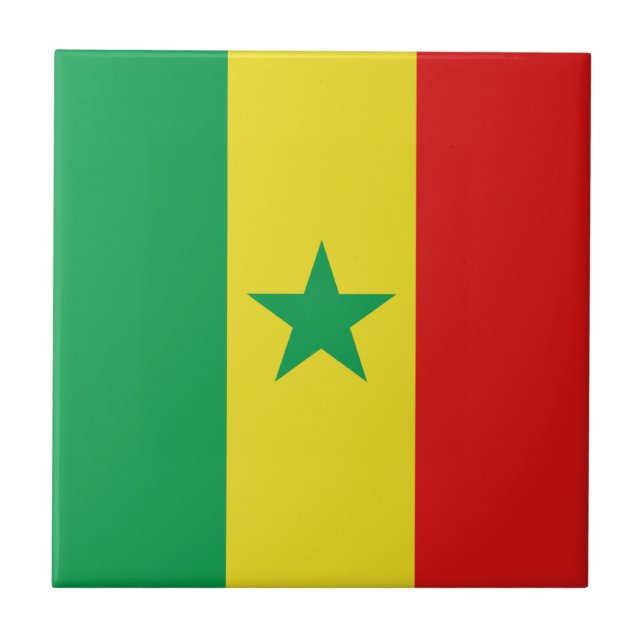 Senegal Flag Keramik Tile Fliese (Vorderseite)