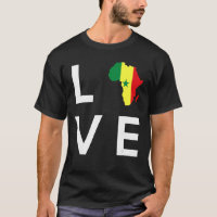 Senegal Flag Liebe Afrika Kontinentale Silhouette