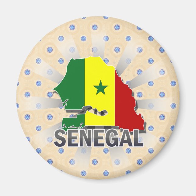 Senegal Flag Map 2.0 Magnet (Vorne)