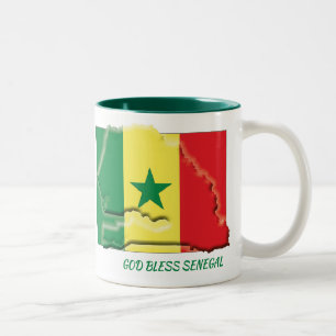 SENEGAL FLAG MAP-Skript individuell Zweifarbige Tasse