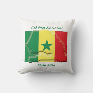 SENEGAL FLAG Patriotic Scripting Custom Kissen