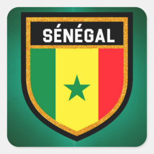 Sénégal Flag Quadratischer Aufkleber