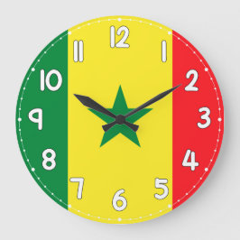 Senegal Flag Wall Clock – Stylish Patriotic Decor  Große Wanduhr