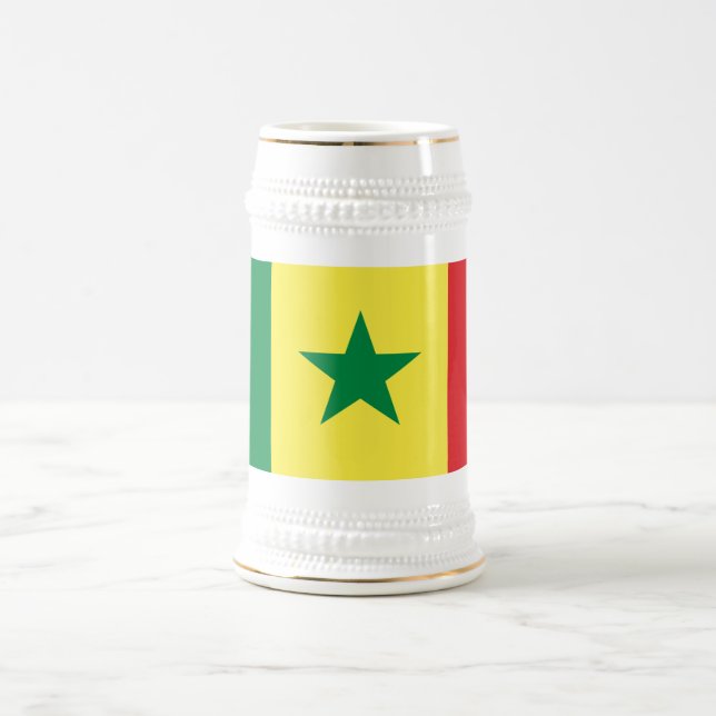 Senegal-Flagge Bierglas (Mittel)