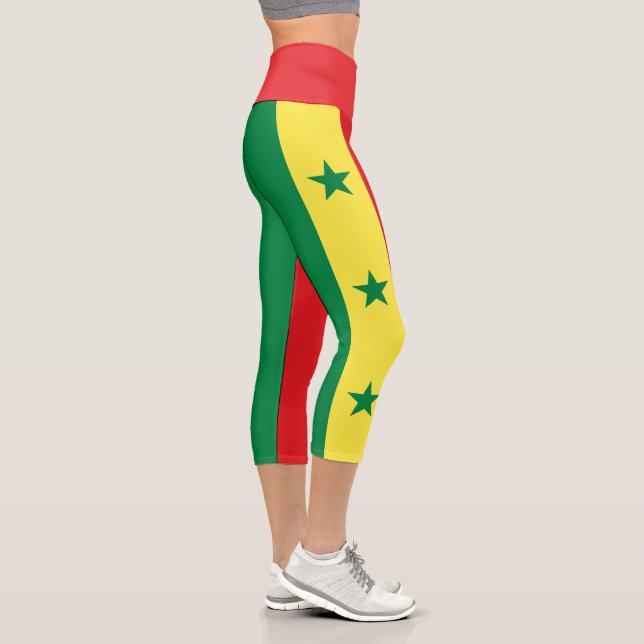 Senegal-Flagge Capri Leggings (Rechts)