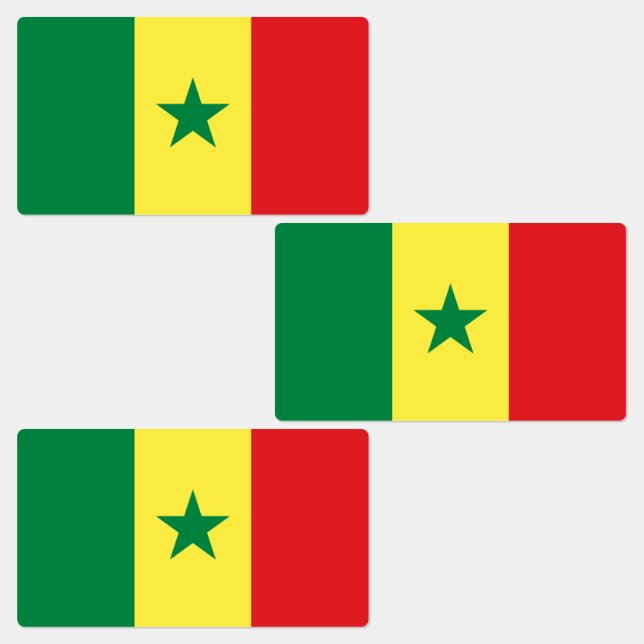 Senegal-Flagge Etiketten (Gruppe)