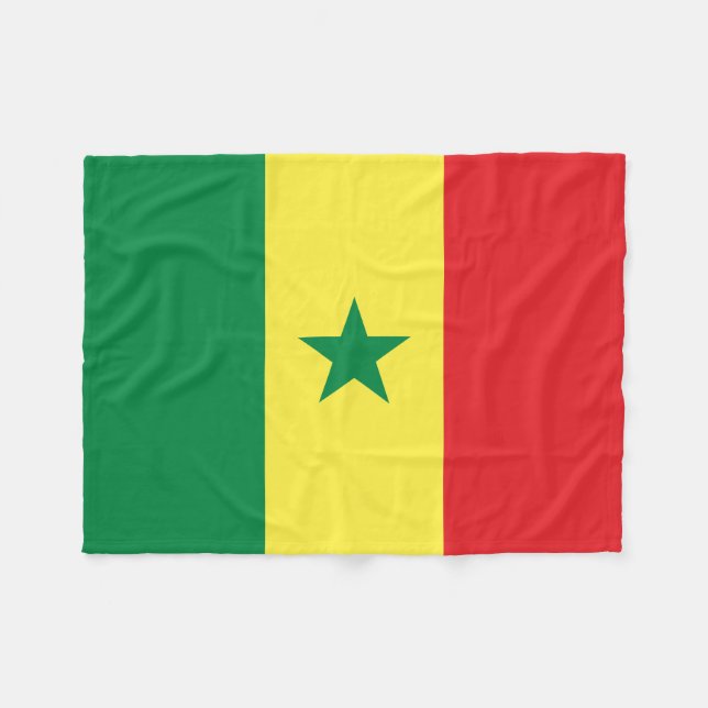 Senegal-Flagge Fleecedecke (Vorderseite (Horizontal))