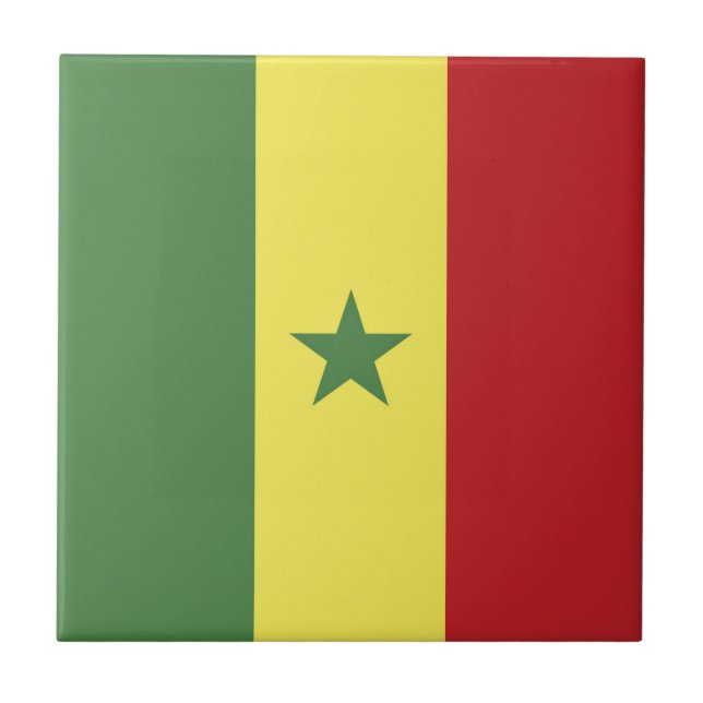 Senegal-Flagge Fliese (Vorderseite)