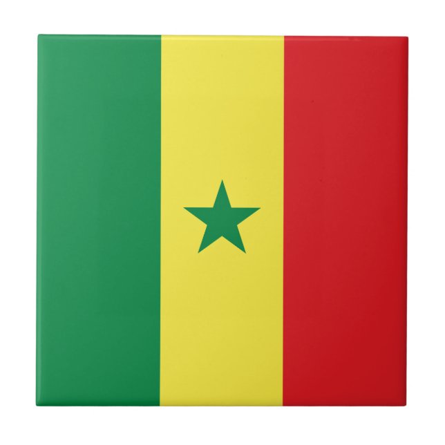 Senegal-Flagge Fliese (Vorderseite)