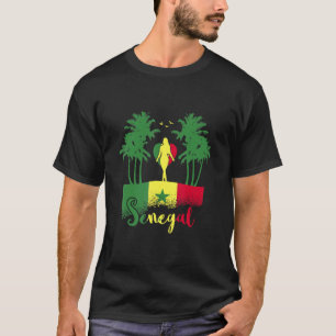 Senegal Flagge Frau Senegalese Roots Pride Girde I T-Shirt