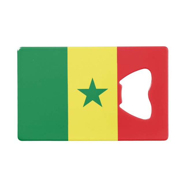 Senegal-Flagge Geldbeutel Flaschenöffner (Vorderseite (Horizontal))