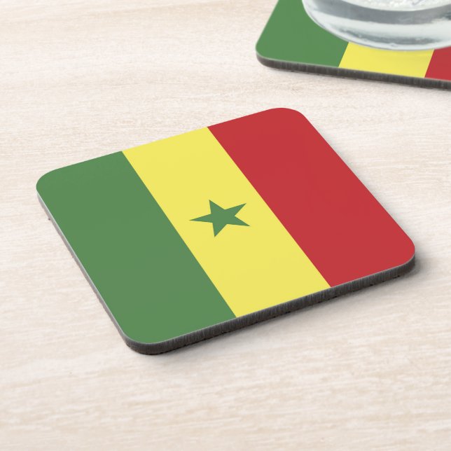 Senegal-Flagge Getränkeuntersetzer (Linke Seite)
