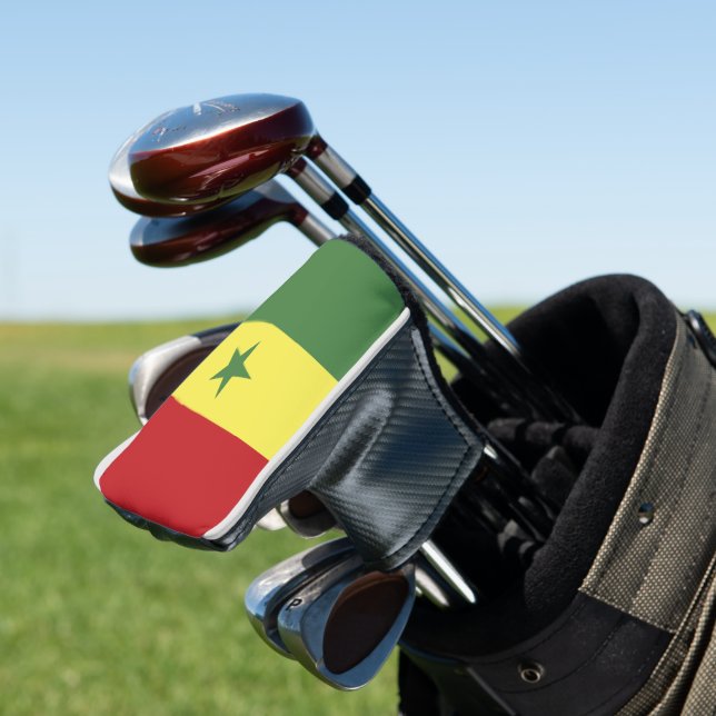 Senegal-Flagge Golf Headcover (In Situ)