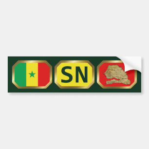 Senegal-Flagge-Karte-Code-Aufkleber Autoaufkleber