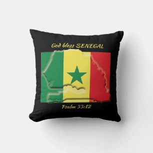 SENEGAL FLAGGE KARTE Patriotische Schriftzug Custo Kissen
