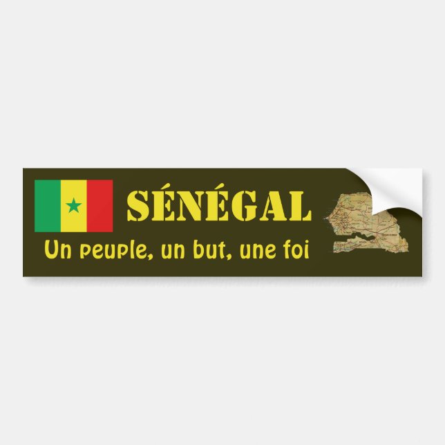 Senegal-Flagge + Karten-Autoaufkleber Autoaufkleber (Vorne)