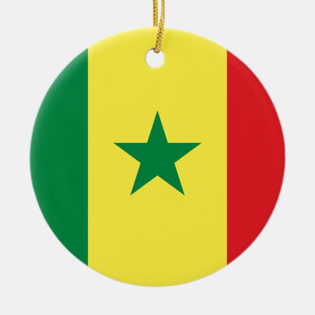 Senegal-Flagge Keramik Ornament (Vorne)