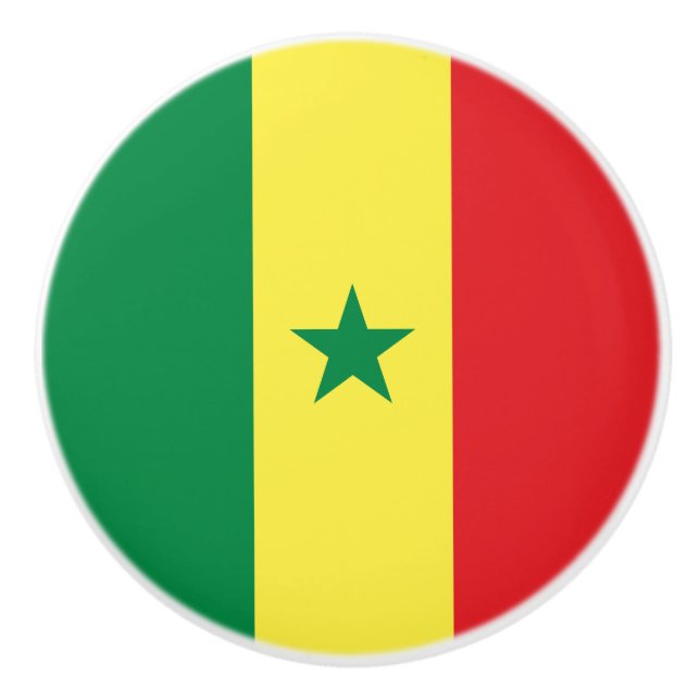 Senegal-Flagge Keramikknauf (Vorderseite)