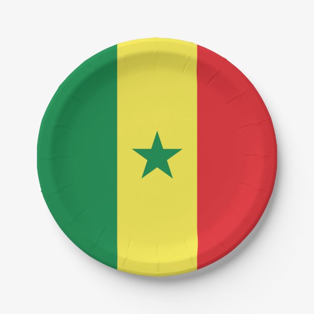 Senegal-Flagge Pappteller (Vorderseite)
