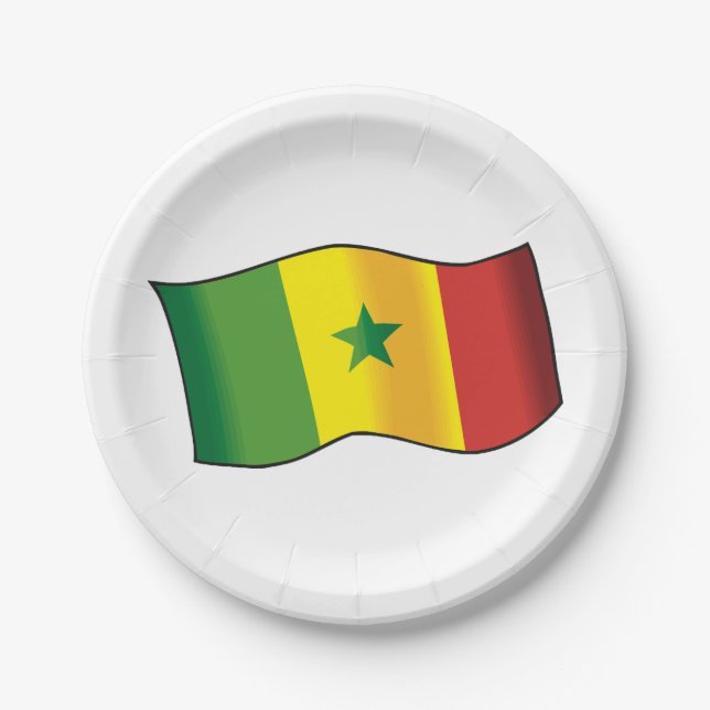 Senegal-Flagge Pappteller (Vorderseite)