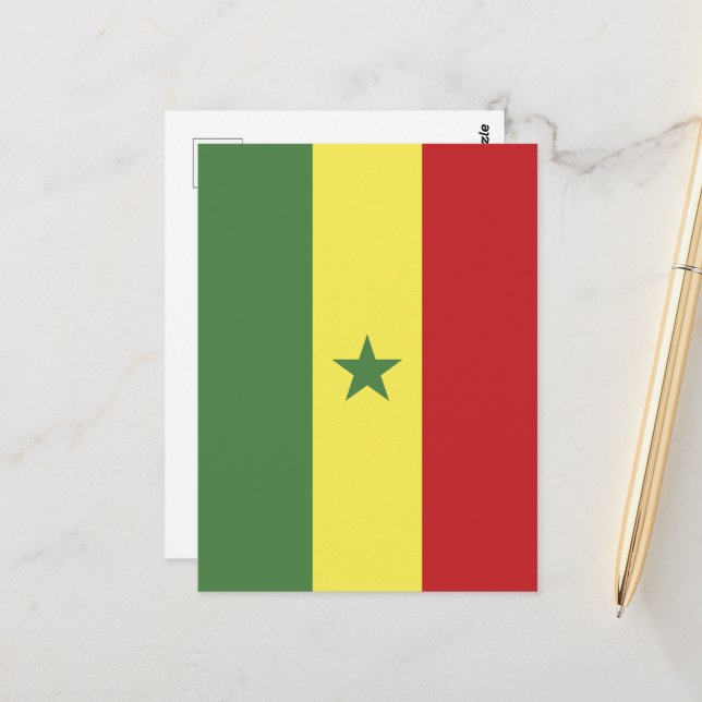 Senegal-Flagge Postkarte (Vorderseite/Rückseite Beispiel)