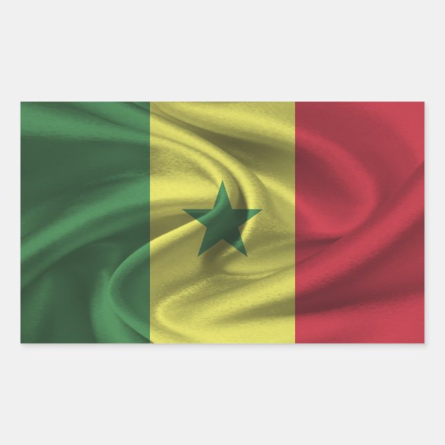 Senegal-Flagge Rechteckiger Aufkleber (Vorderseite)