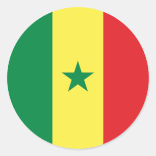 Senegal-Flagge Runder Aufkleber