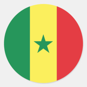 Senegal-Flagge Runder Aufkleber