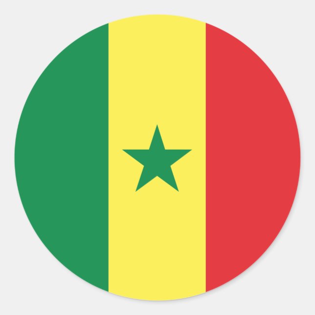 Senegal-Flagge Runder Aufkleber (Vorderseite)