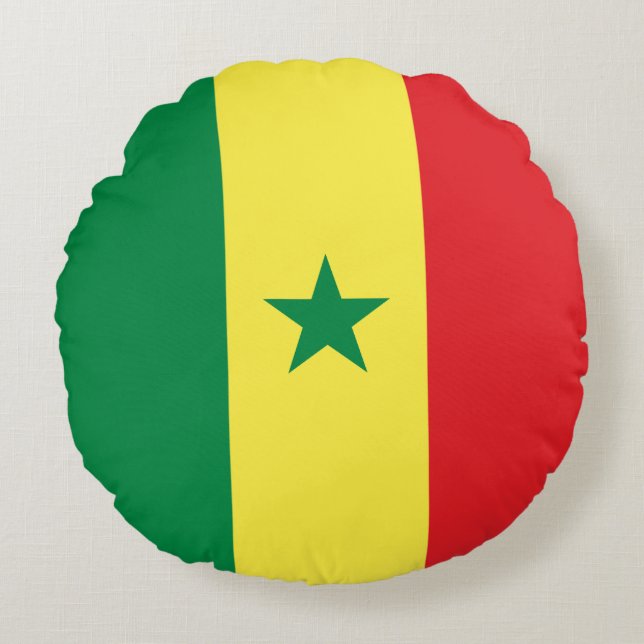 Senegal-Flagge Rundes Kissen (Vorderseite)
