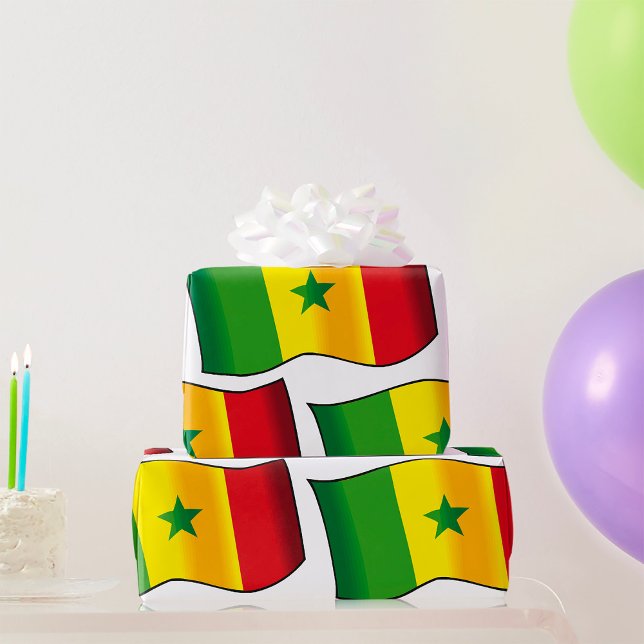 Senegal-Flagge Senegalesischer Stolz Grün Gelb Rot Geschenkpapier (Von Creator hochgeladen)