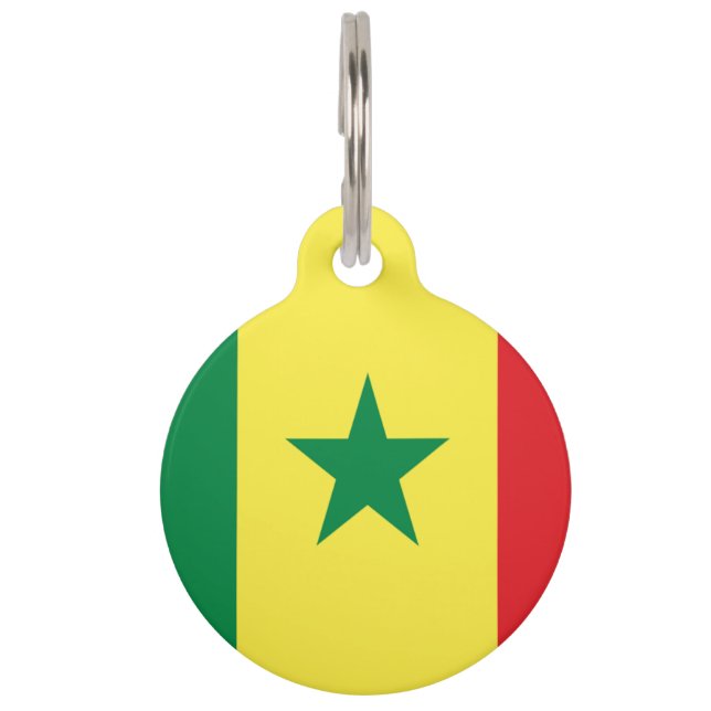 Senegal Flagge-Wappen Haustiermarke (Vorderseite)