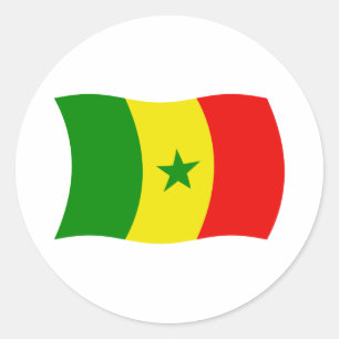 Senegal-Flaggen-Aufkleber Runder Aufkleber