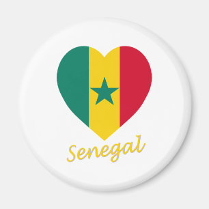 Senegal-Flaggen-Herz Magnet